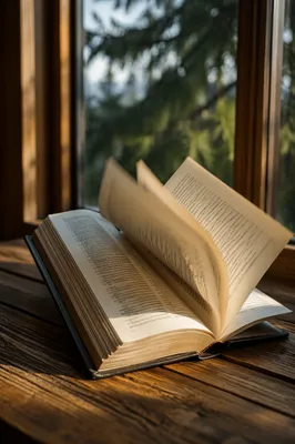 Open Bible Pages Turning by Evergreen Window