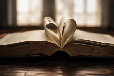 Open Bible Pages Lifted by Gentle Wind