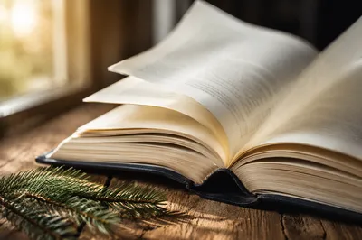 Open Bible Pages Turning in Gentle Breeze