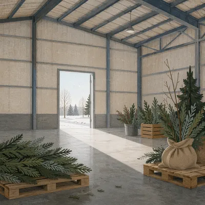 Hopeful Open Door with Evergreen Light