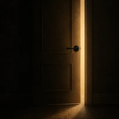 Open Door With Golden Light