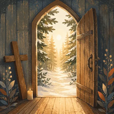 Open Chapel Door to Evergreen Light