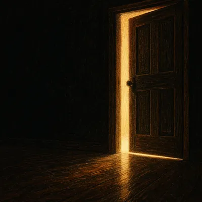Open Door with Golden Light Invitation