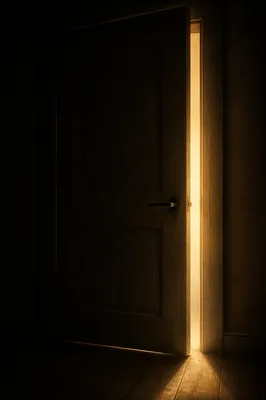 Open Door with Warm Hopeful Light