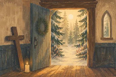 Open Chapel Door to Evergreen Light
