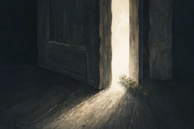 Open Door Light with Evergreen Hope