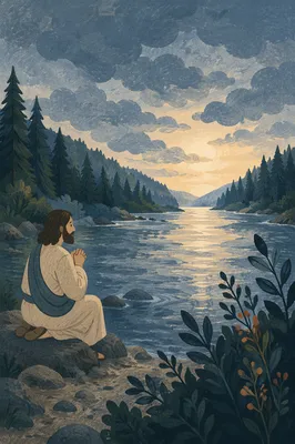 Peaceful River Through Evergreen Valley