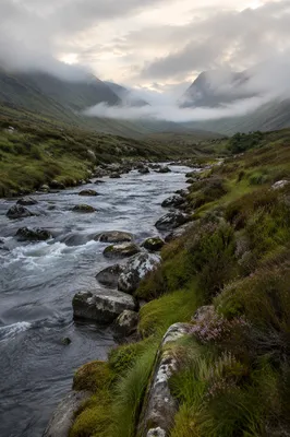 Peaceful River Valley at Misty Dawn