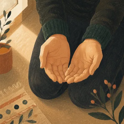 Evergreen Prayer Hands in Quiet Devotion