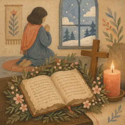 Evergreen Prayer Journal With Kneeling Devotion