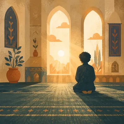 Kneeling Prayer Silhouette in Evergreen Chapel