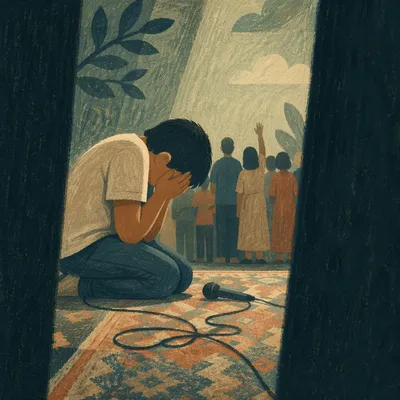 Kneeling Person in Quiet Prayer