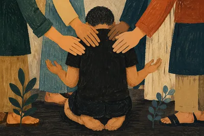 Overhead Prayer Support in Evergreen Tones