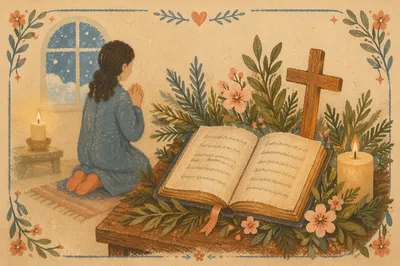 Evergreen Prayer Journal with Kneeling Devotion