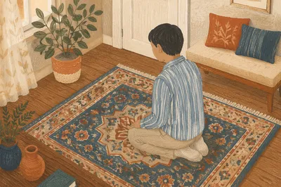 Quiet Home Prayer on Vintage Rug