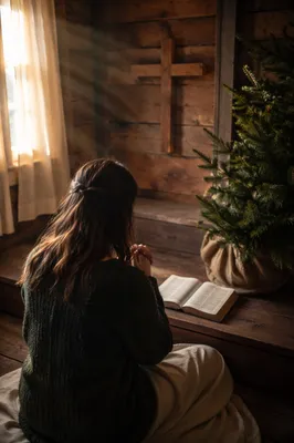Kneeling Prayer in Evergreen Chapel Alcove