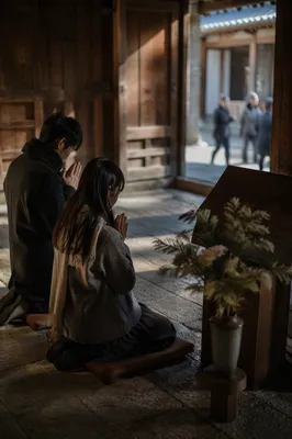 Quiet Prayer in a Wooden Chapel