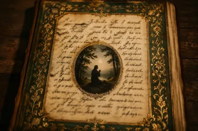Evergreen Manuscript with Kneeling Prayer Miniature