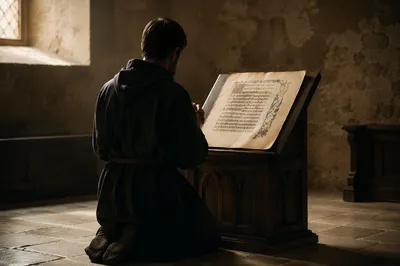 Solitary Person Kneeling in Prayer