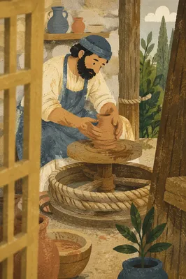 Potter Hands Shaping Terracotta Clay Vessel