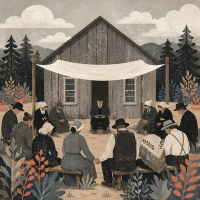 Outdoor Prayer Circle by Rustic Meeting House
