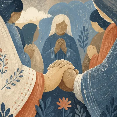 Joined Hands in Quiet Prayer Circle