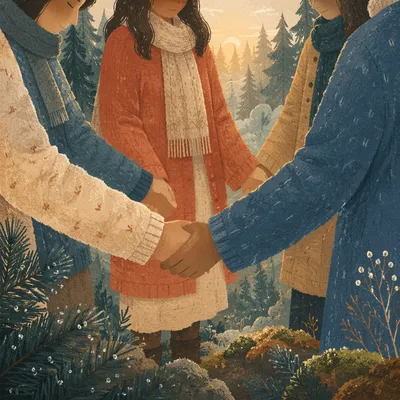 Prayer Group Hands in Evergreen Grove
