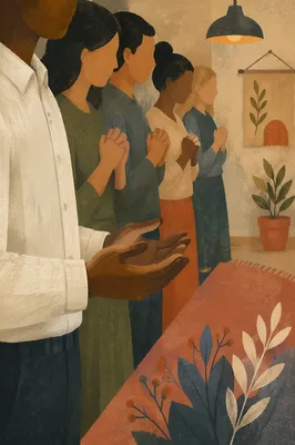 Joined Hands in Quiet Prayer Gathering