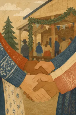Prayer Group Hands Joined in Evergreen Unity