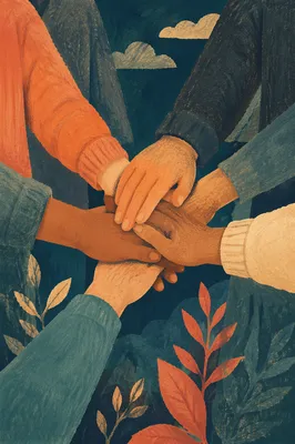 Prayer Group Hands Joined in Unity