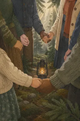 Prayer Circle Hands in Evergreen Grove