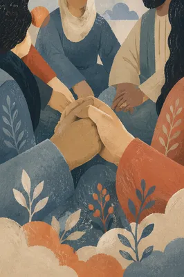 Joined Hands in Quiet Prayer Circle