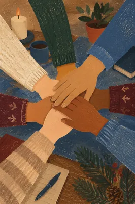 Prayer Group Hands Joined in Unity