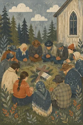 Evergreen Prayer Circle with Joined Hands