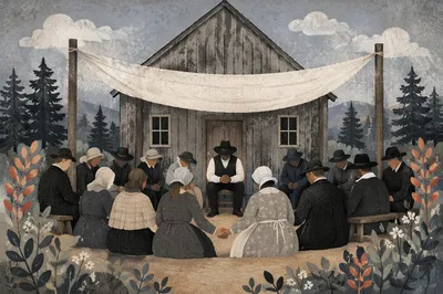 Outdoor Prayer Circle by Rustic Meeting House