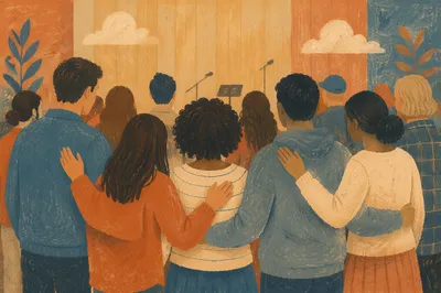 Prayer Group Joined in Quiet Unity
