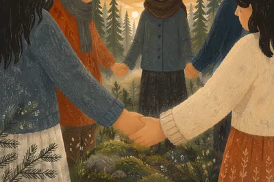 Prayer Group Hands in Evergreen Grove