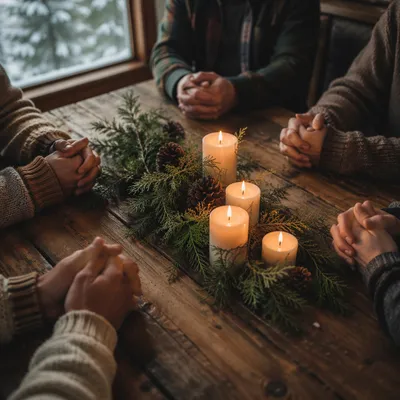 Prayer Circle Hands by Evergreen Candlelight