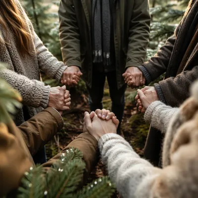 Prayer Group Hands in Evergreen Grove