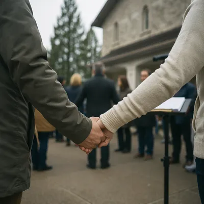 Community Prayer Circle with Joined Hands