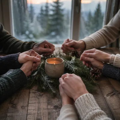 Evergreen Prayer Circle by Candlelight