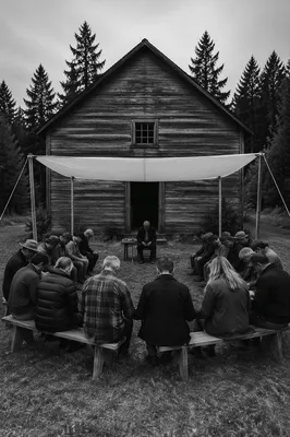 Outdoor Prayer Circle by Rustic Meeting House