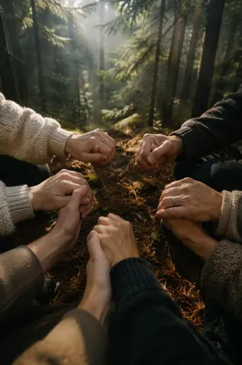 Prayer Circle Hands in Evergreen Grove