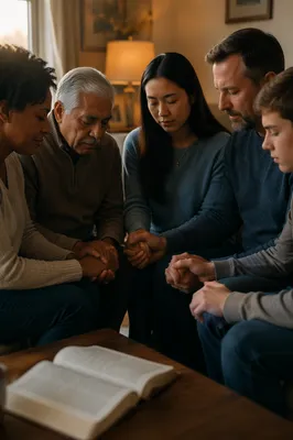 Multigenerational Prayer Circle at Dawn