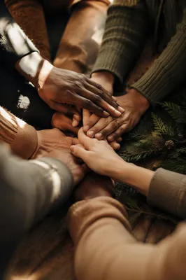 Prayer Group Hands with Evergreen Hope