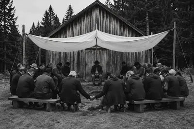 Outdoor Prayer Circle by Rustic Meeting House