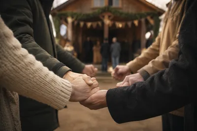 Prayer Group Hands Joined in Unity