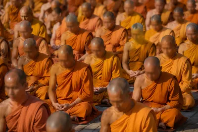 Outdoor Prayer Group with Joined Hands