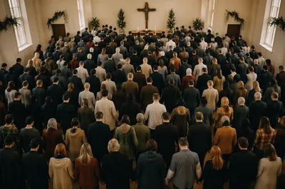 Community Prayer Gathering with Joined Hands