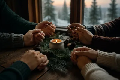 Evergreen Prayer Circle by Candlelight